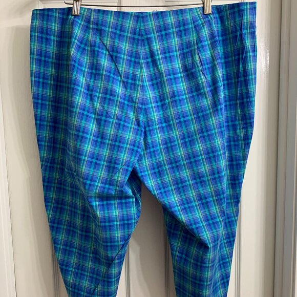 Venezia Jeans Women's Multi-Color Plaid Print Capri Pants, Size 24 - Picture 5 of 6